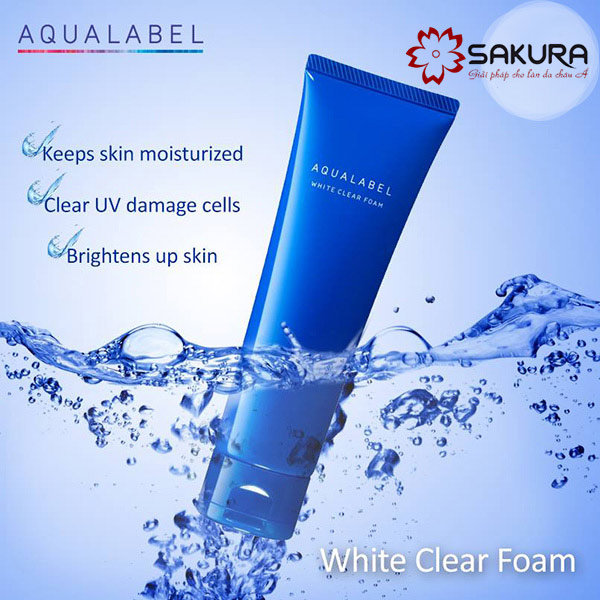 Sữa rửa mặt làm trắng da Shiseido Aqualabel White Clear Foam cho da dầu & hỗn hợp